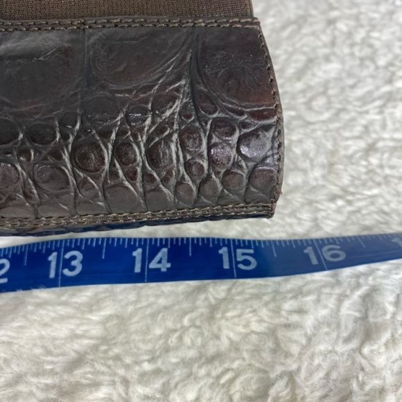 Ladies Donald J Pliner Brown Suede Alligator Knee High Zip Up Boots Size: 6.5 M - Picture 12 of 16